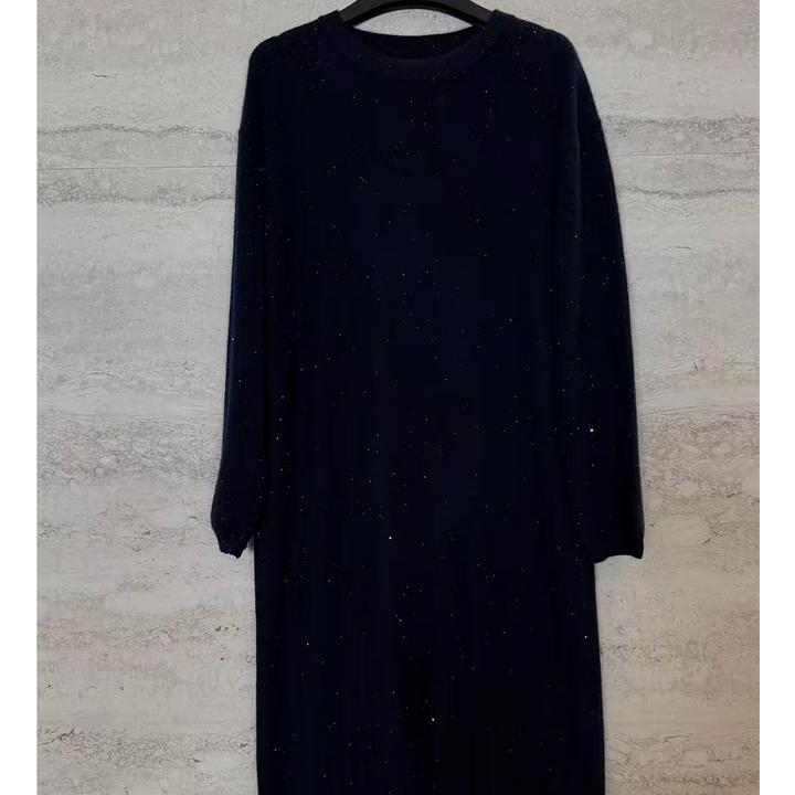 TANTAN 秋冬圆领套头长袖显瘦连衣裙3953