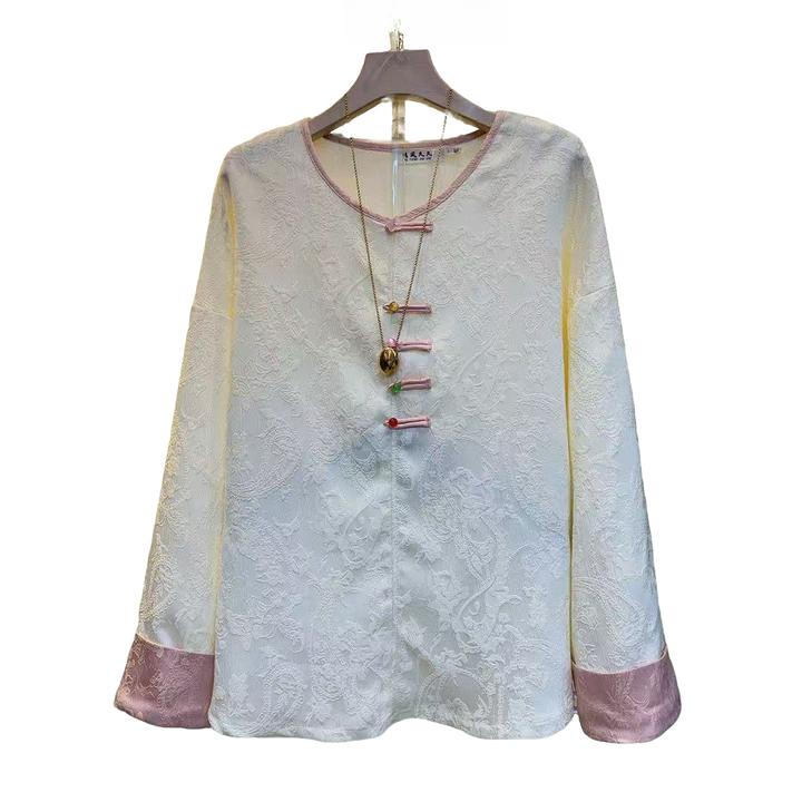 大码胖妹妹时尚中国风大衫衣长67左右宽松休闲圆领遮肉显瘦T恤