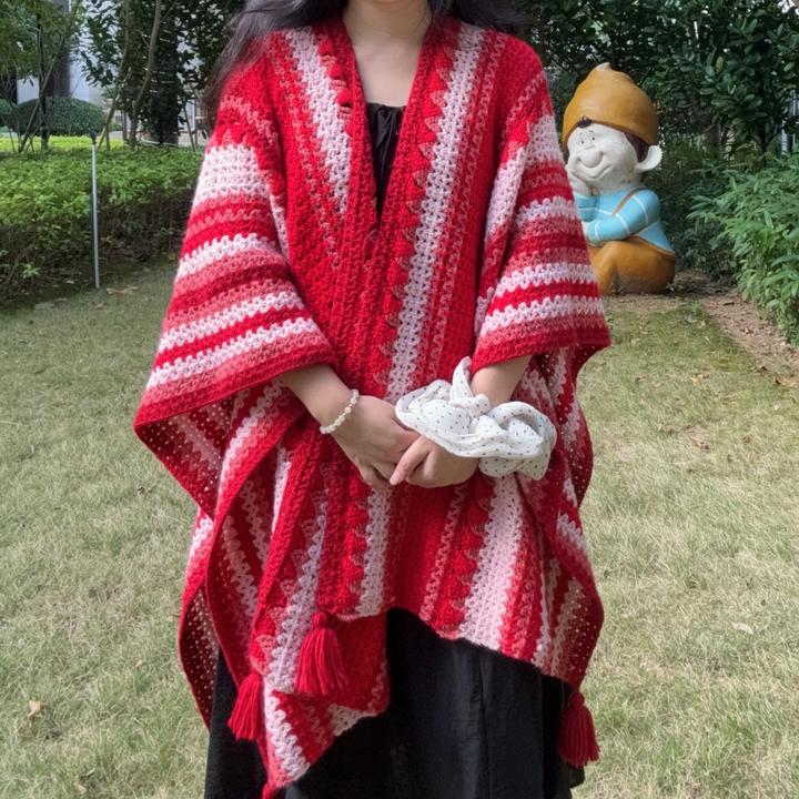 手工编织披肩材料包神仙姐姐同款diy大号气质厚实围巾披风斗篷