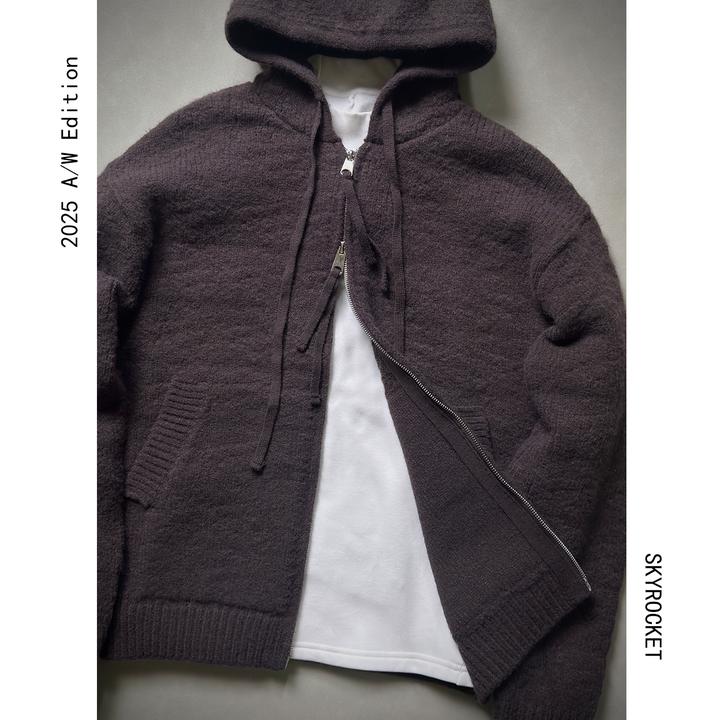 SKYROCKET扶摇【亢奋】（慵懒风叠穿神器垂感微宽版型连帽开衫毛衣）