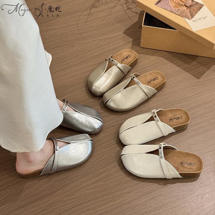 【万达撤柜】配裙子百搭半拖女鞋外穿2025新款时尚气质勃肯鞋一脚蹬