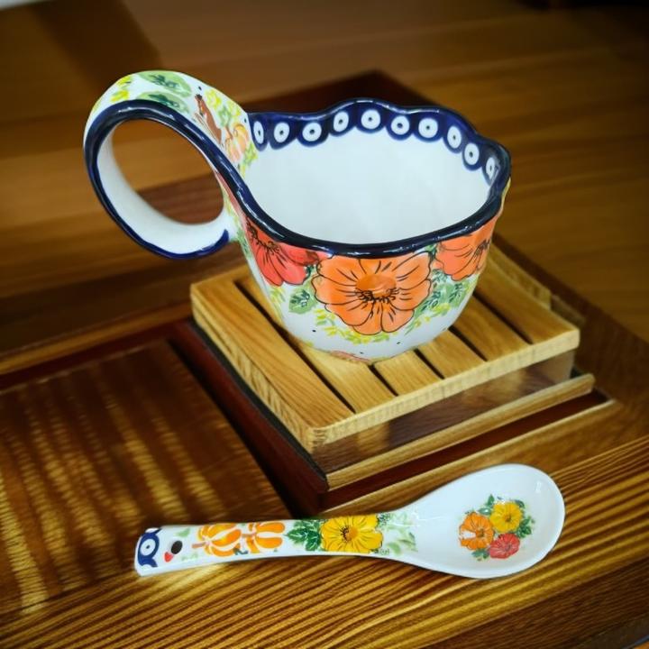 SANSEJIN如意南瓜曲把杯（加勺子  )