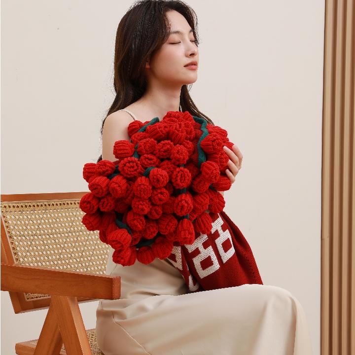 【囍嫁系列】囍字玫瑰花毯成品创意花束送闺蜜朋友新婚订婚喜庆礼物