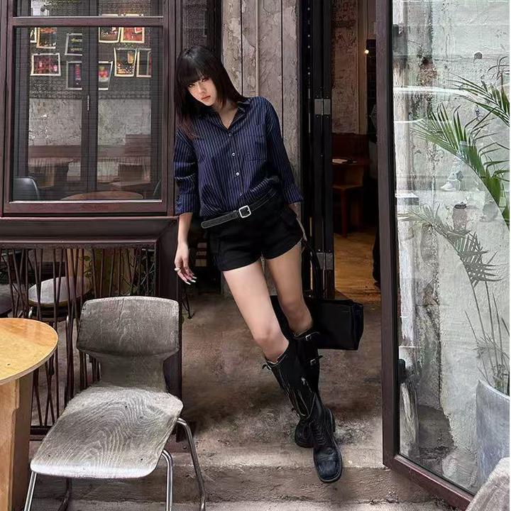 美式街头百搭高腰工装短裤女夏季2025新款气质显瘦阔腿直筒热裤子