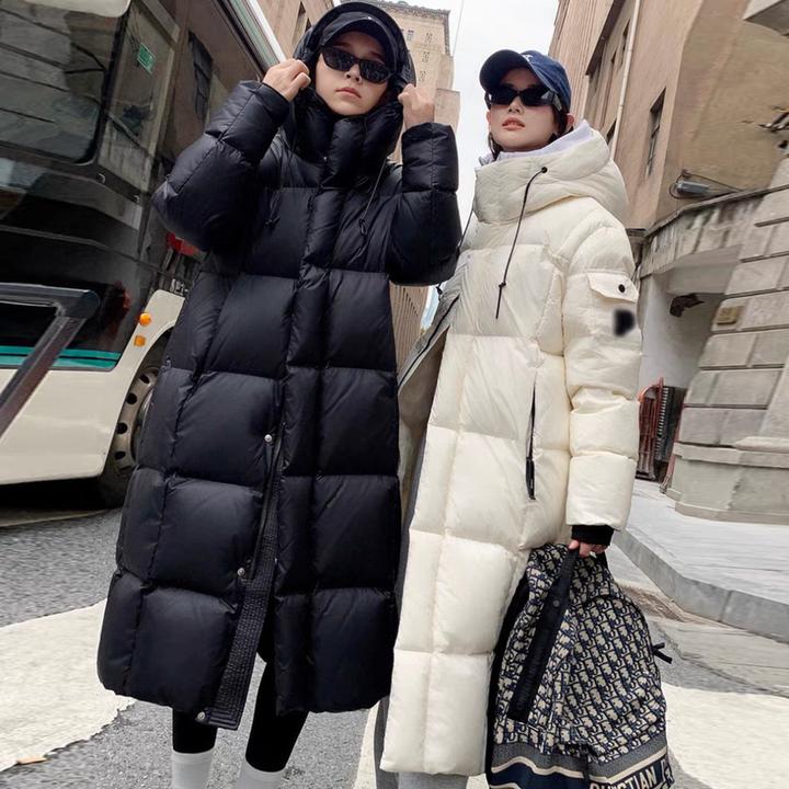 xpy冬季加厚棉衣女宽松时尚黑金棉服连帽防风复古过膝学生棉袄