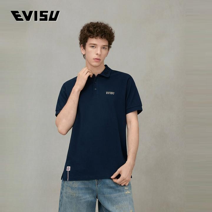 EVISU福神 男士商标刺绣POLO衫2ESHTM5PS7040FFCT