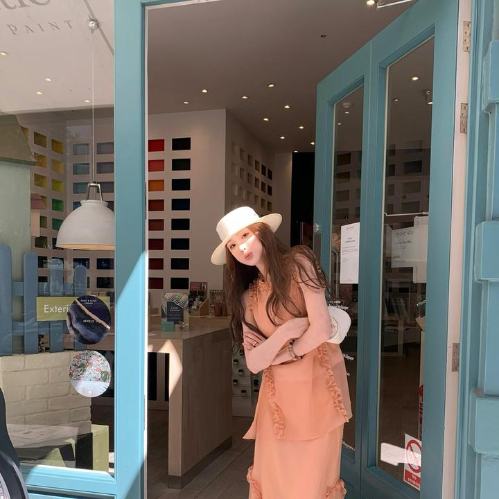 【巴黎气象台】两色木耳边套装气质花边无袖背心上衣半身裙长裙