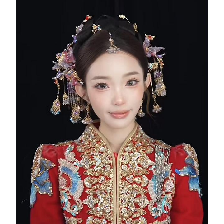 合金婚庆饰品 2025手作新款重工新娘中式结婚饰品330