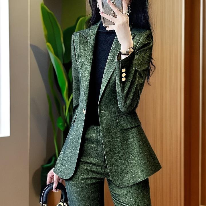 职业品质女2026新款秋装红色高档小西服高级感西装职场正装工作服