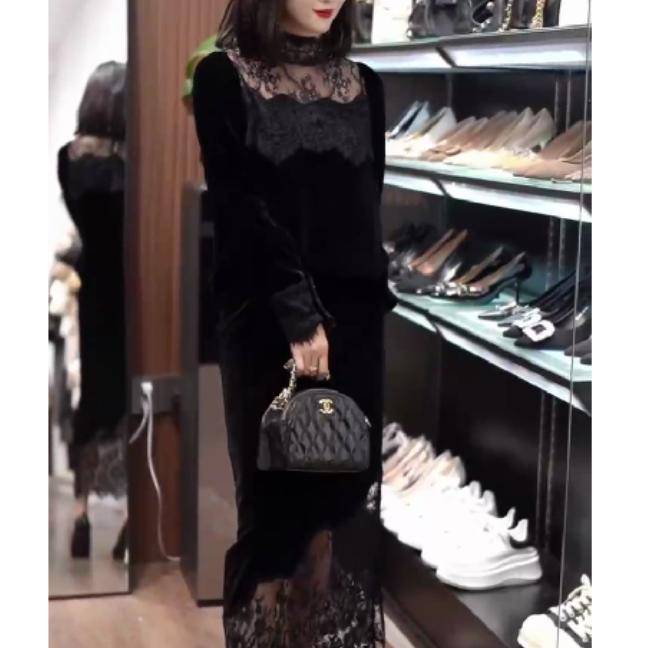 2025春季新款时尚女装网红潮流洋气轻奢套装两件套镂空89