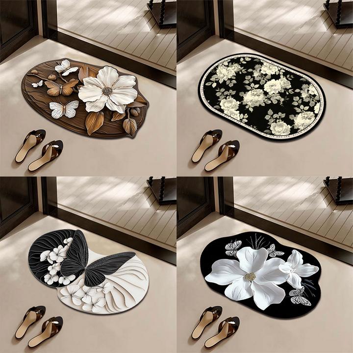 【两只羊】中古风纳帕皮纹一擦吸水地垫净浴室防滑卫生间门口脚垫