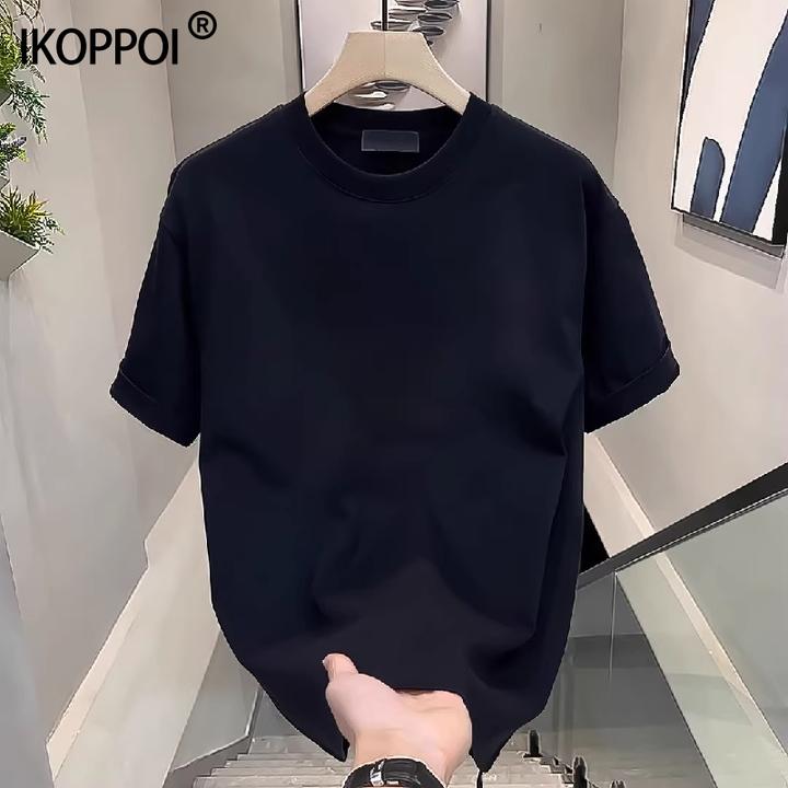 美式纯色重磅短袖T恤男士2025夏季爆款纯棉高端宽松休闲半袖上衣