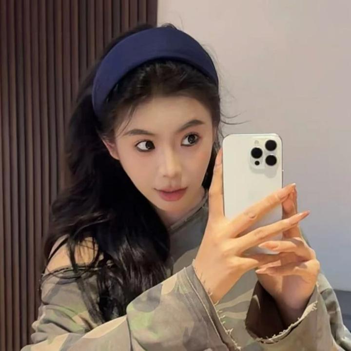 宽边加厚编织发箍头顶遮白发发捆防滑洗脸压碎发卡高颅顶头箍发饰