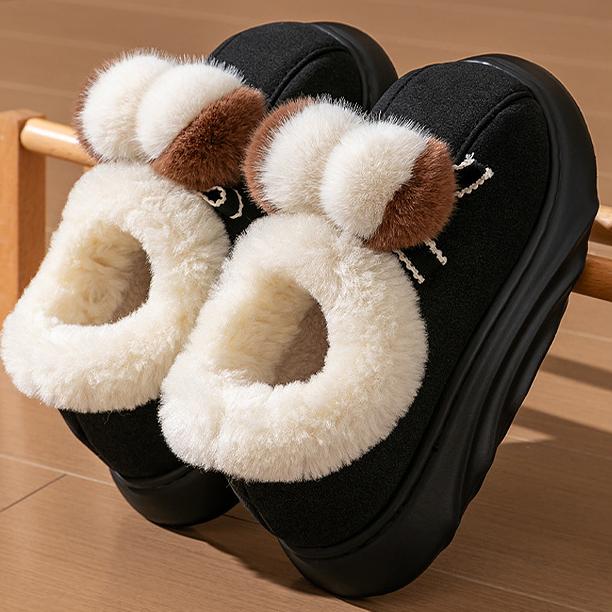 雪地靴可爱学生女秋冬季外穿加绒保暖室内加厚底毛绒兔子保暖棉鞋