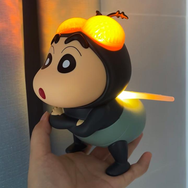 苍蝇小新拍拍灯摆件手办创意周边潮玩蜡笔小新发光床头灯夜灯公仔
