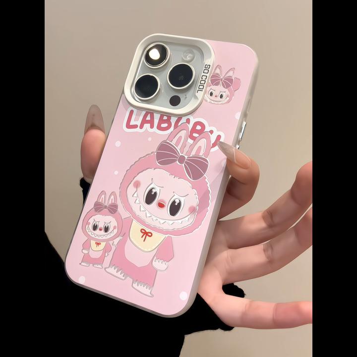 磨砂彩银彩色蝴蝶结小萌物适用于iPhone16promax苹果手机壳15pro