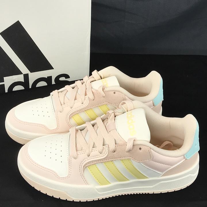 Adidas阿迪达斯 ENTRAP 女款低帮粉白色复古运动休闲板鞋官方正品