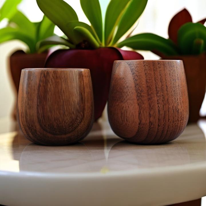 新品南美胡桃相思木大肚杯水杯家用方便携带户外通用水杯大号复古