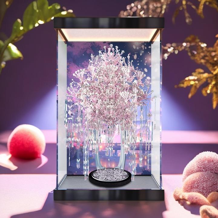 适用粉冠粉黛二十二凤冠拼酷新品金属拼图透明亚克力回形灯展示盒