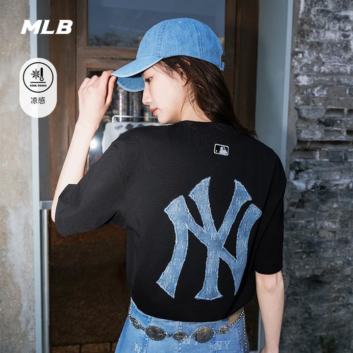 MLB官方 男女老花大LOGO短袖休闲圆领T恤25春季新款TSM09
