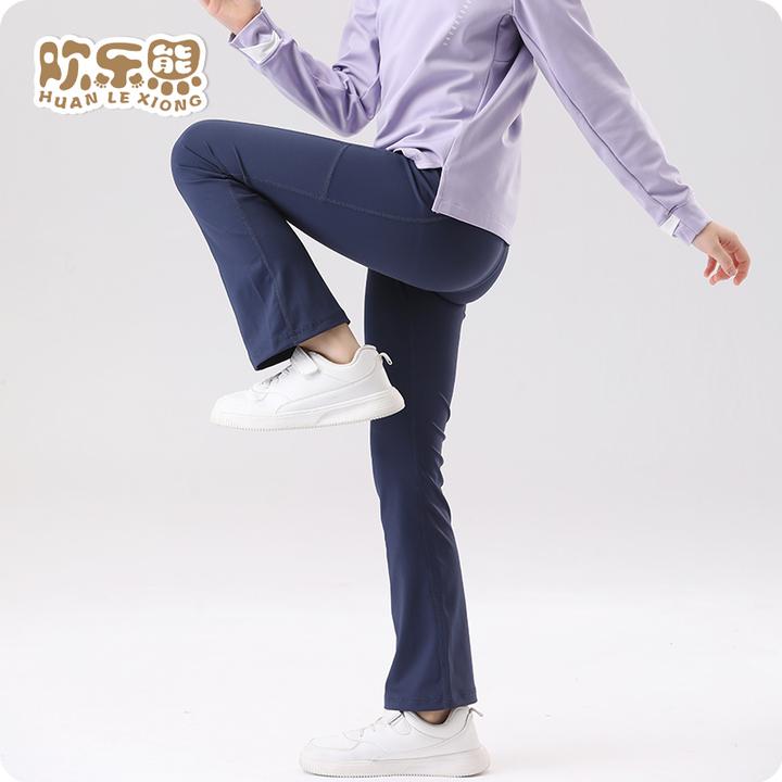 女童喇叭裤弹力2025春秋款儿童运动瑜伽鲨鱼裤跑步母女装速干长裤