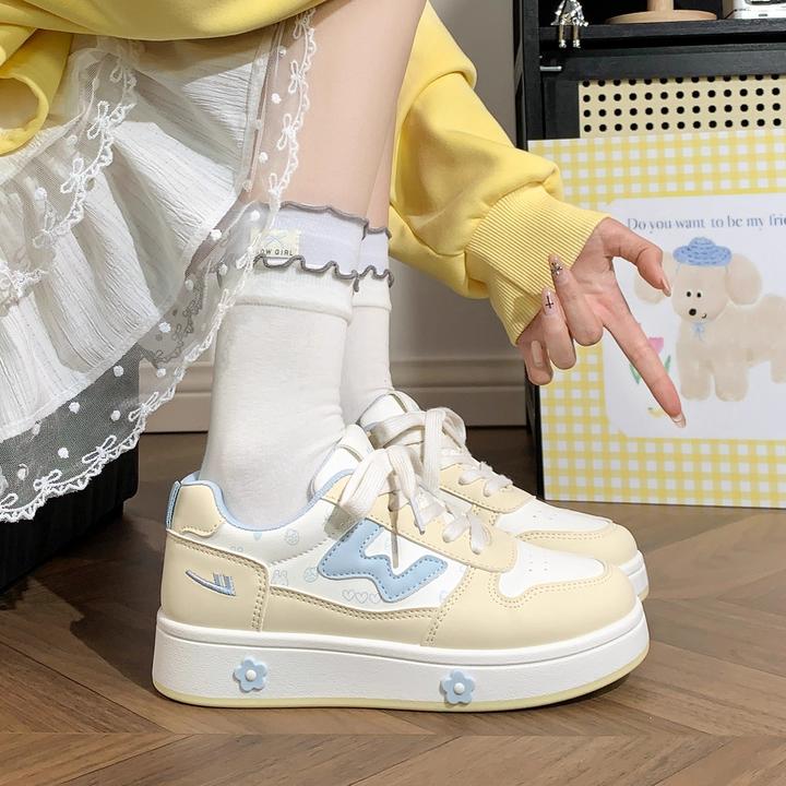 回力卡通板鞋秋冬女鞋可爱厚底显高小白鞋百搭时尚休闲鞋面包鞋子