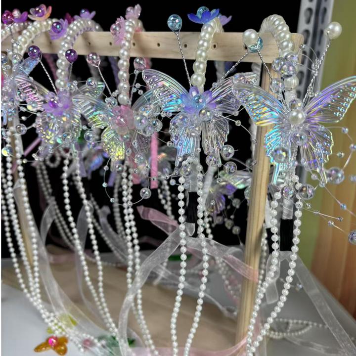 有文精选 珍珠蝴蝶流苏发箍 手工DIY制作材料包