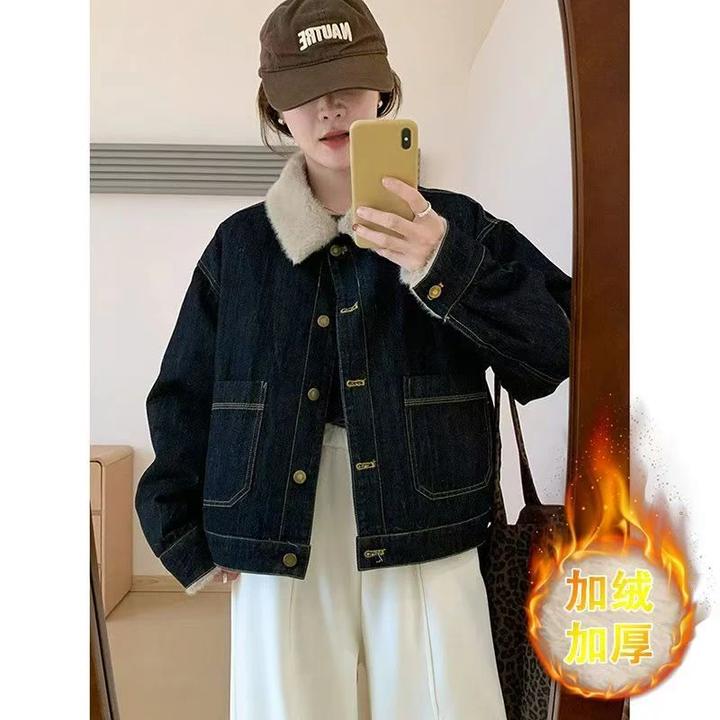 韩系港风短外套不掉色加绒加厚款休闲保暖防风小个子宽松冬季女潮