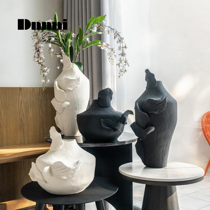 Dnnni简约现代花瓣花器客厅茶几餐桌电视柜干花花瓶卧室饰品摆件