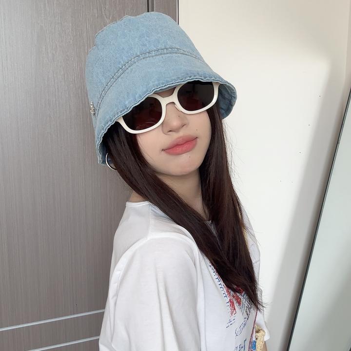 韩版ins潮牛仔渔夫帽子女复古百搭显脸小遮阳盆帽春夏休闲水桶帽
