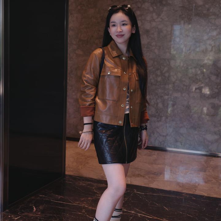 5NQB017【贵姐NICOLE】设计师高端定制时尚气质拉链皮半裙