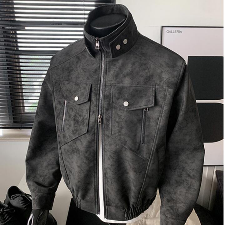 2025秋冬美式飞行员夹克立领散口袖中性百搭复古男女同款宽松外套