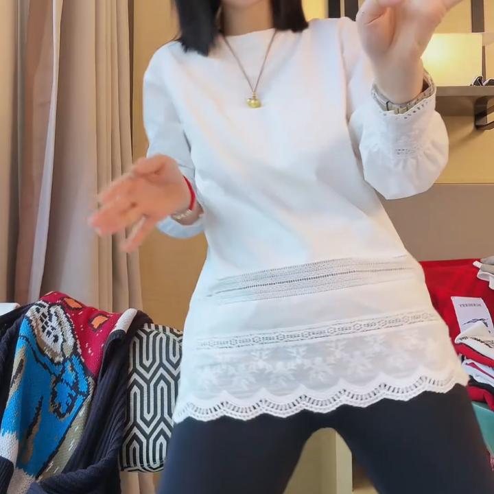 2025新款设计感百搭气质显瘦洋气减龄拼接长袖衬衫LK2501279-1