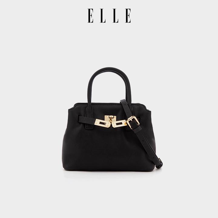 ELLE25秋冬新款头层牛皮凯莉包时尚百搭手提大容量包女25652