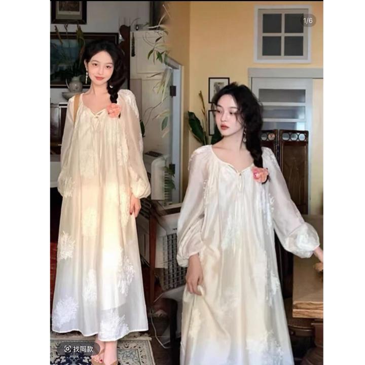 2025年时尚孕妇装春夏韩系宽松显瘦刺绣大码孕妇连衣裙子女长裙子