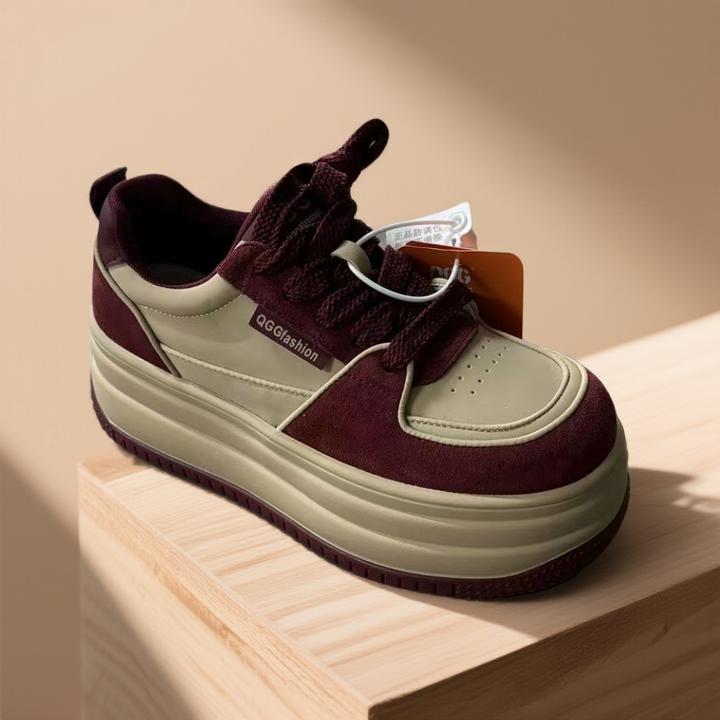 88013厚底板鞋小白鞋女复古百搭小个子休闲板