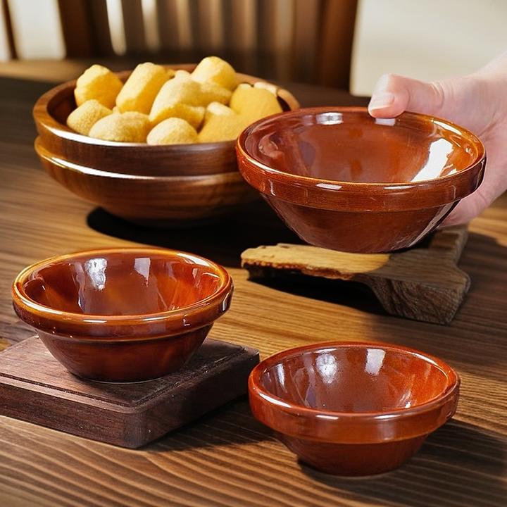 陶瓷米饭碗蒸饭碗扣肉小碗蘸料碗仿古酒碗粗瓷土陶