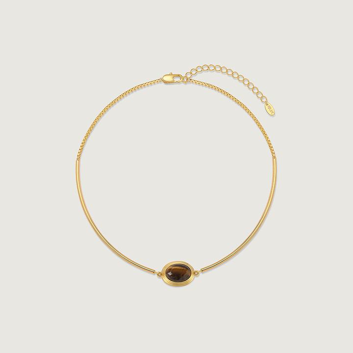 欧比 铜合金项链 【JUPITER木星系列】轻奢小众设计蛋面虎眼项圈女