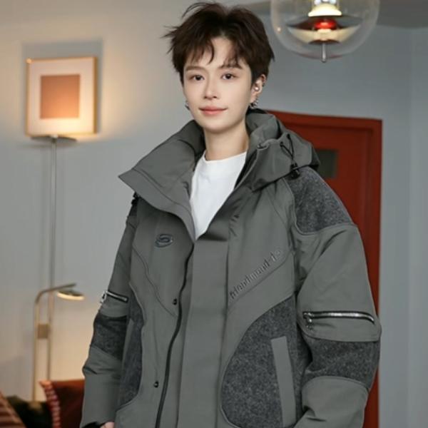 冬季新款男女同款白鸭绒潮流百搭时尚保暖羽绒服连帽外套-25621