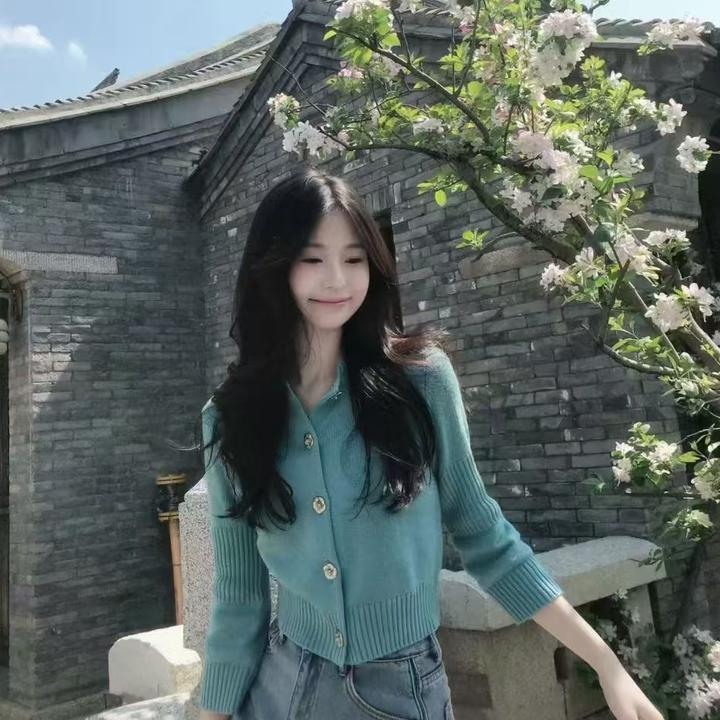 2025秋装新款毛衣外套气质小个子女生上衣百搭短款复古风针织开衫