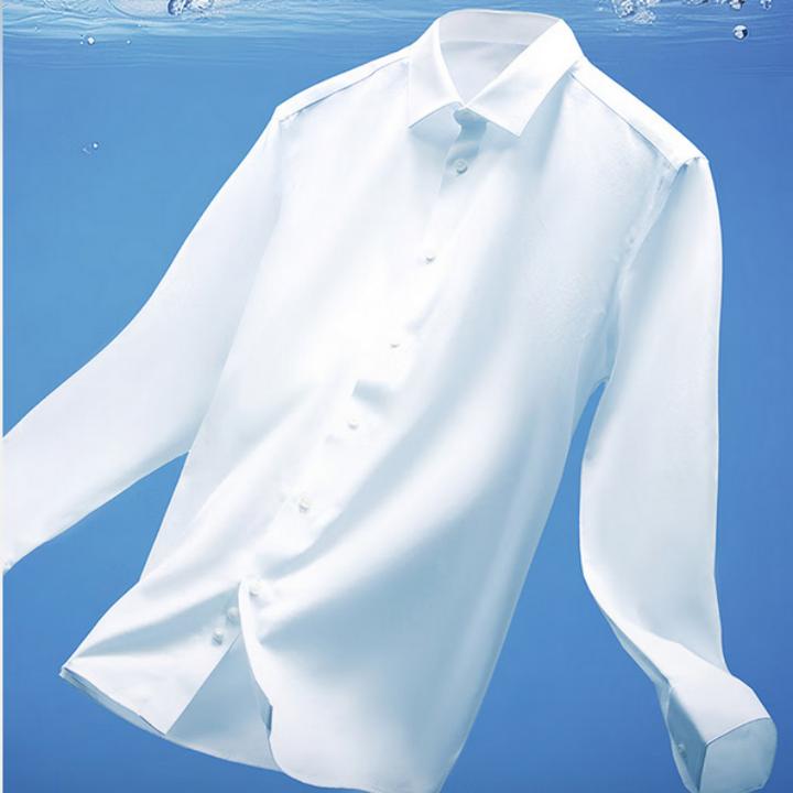 莫代尔！剪标纯白色长袖衬衫免烫抗皱商务正装上班丝滑衬衣