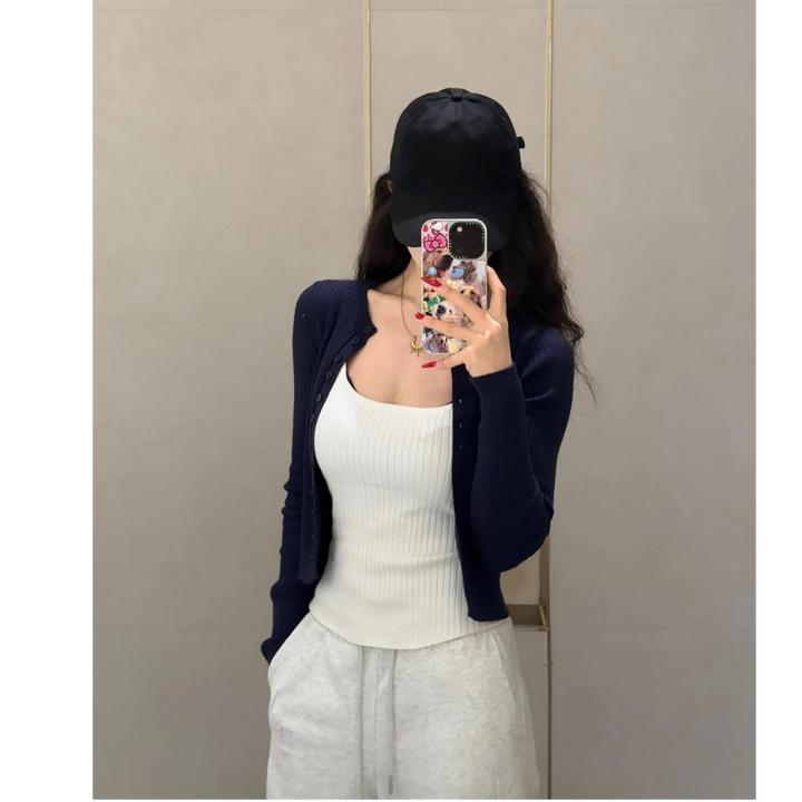 2025春夏时尚新款韩系通勤简约内搭慵懒风开衫上衣流行时尚女装