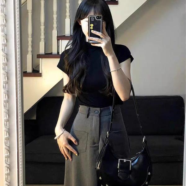 【盛夏摩登】时尚套装女2025夏季新款纯欲风气质短袖两件套裤子