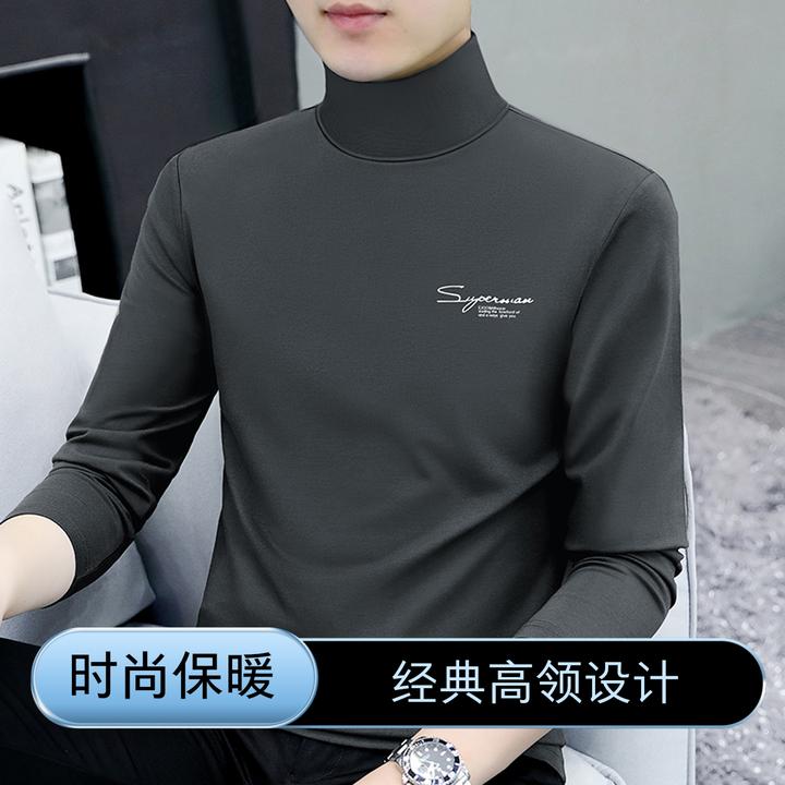 薄款打底高领男t恤流行百搭纯棉贴身保暖内衣防风弹力领时尚秋衣