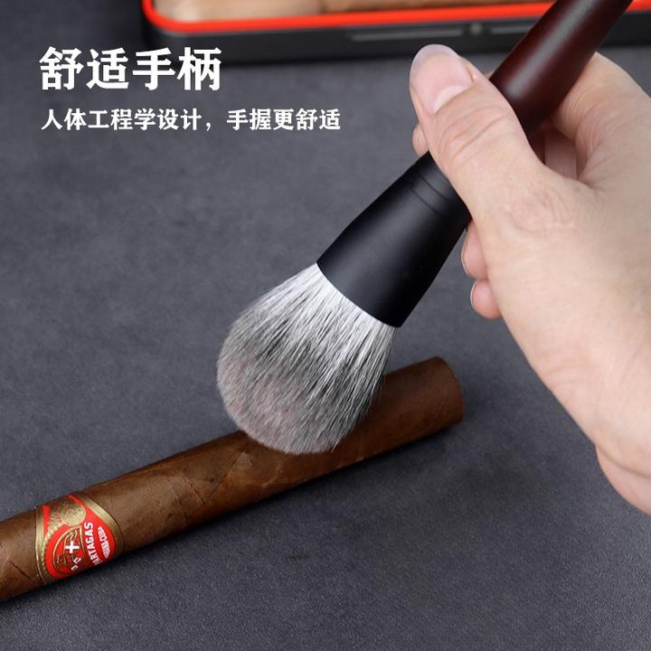 雪茄毛刷专业清洁雪茄碎屑雪狐毛细腻护理软毛雪茄伴侣养护工具