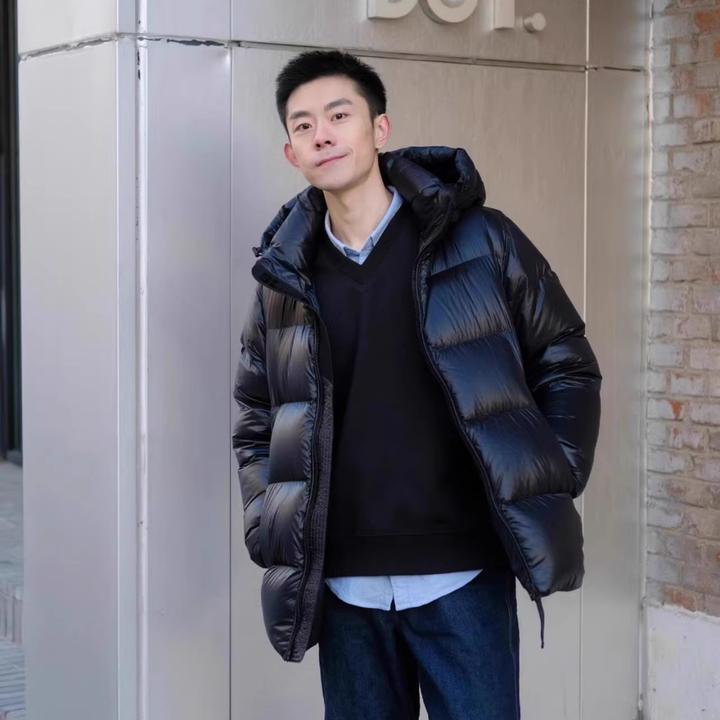 2025高端黑金男士短款鹅绒外套冬季极寒加厚超厚保暖时尚冬装外套