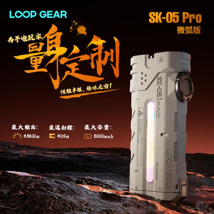 LOOP露普户外多功能手电筒远射强光充电超长续航便携SK05PRO微弧