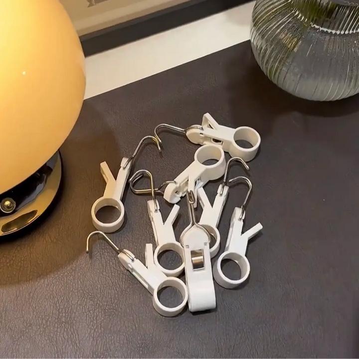【四个装】夹管挂钩厨房夹子免打孔可活动套穿管塑料固定毛巾架夹杆