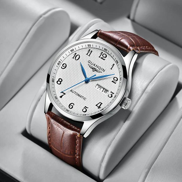 新款冠琴全自动机械表男手表男士防水腕表简约日历潮流多功能精钢