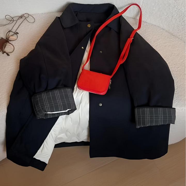 【90新国标白鸭绒】韩版高级感派克服女冬季新款挽袖翻领派克羽绒服